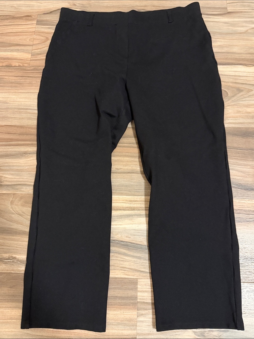 Quince Black Pull On Ultra Stretch Ponte Straight Leg 4 Pocket Pants XL Ankle